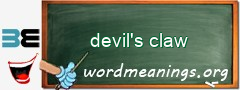 WordMeaning blackboard for devil's claw